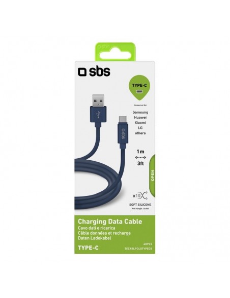 SBS TECABLPOLOTYPECB cable USB 1 m USB 2.0 USB A USB C Azul