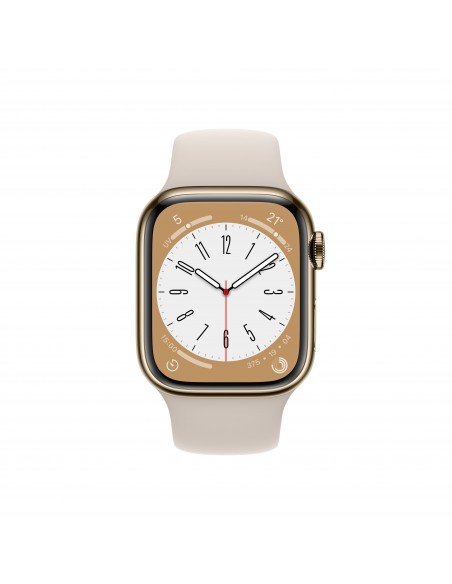 Apple Watch Series 8 OLED 41 mm Digital 352 x 430 Pixeles Pantalla táctil 4G Oro Wifi GPS (satélite)