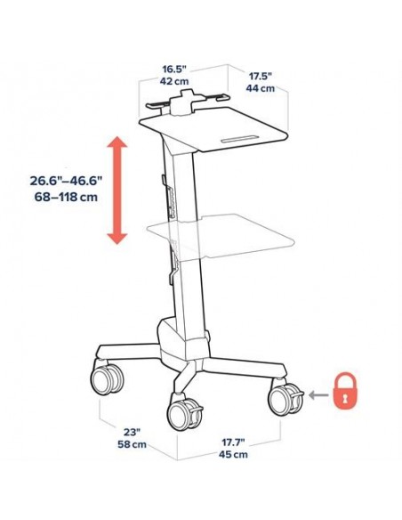 Ergotron Neo-Flex Laptop Cart Gris Portátil Carro soporte de suelo con ruedas multimedia