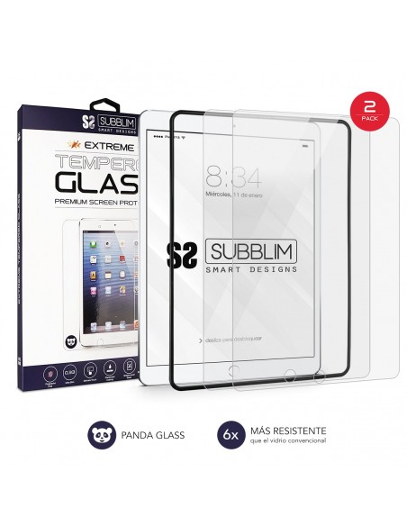 SUBBLIM 2 x Extreme tempered glass para Apple iPad 9.7 2018-17 PRO 9.7 iPad 5