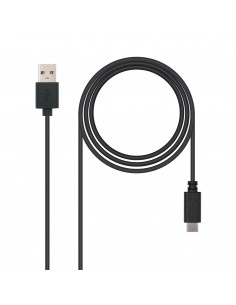 Nanocable USB 2.0, 2m cable USB USB C 2 x USB A Negro