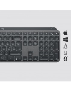 Logitech MX Keys teclado RF Wireless + Bluetooth QWERTZ Suizo Grafito