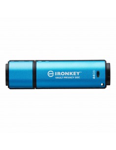 Kingston Technology IronKey VP50 unidad flash USB 64 GB USB Tipo C 3.2 Gen 1 (3.1 Gen 1) Negro, Azul