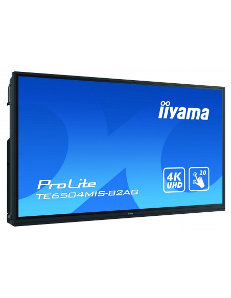 iiyama TE6504MIS-B2AG pantalla de señalización Panel plano interactivo 165,1 cm (65") IPS Wifi 350 cd   m² 4K Ultra HD Negro