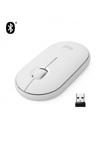 Logitech Pebble M350 ratón Ambidextro RF Wireless + Bluetooth Óptico 1000 DPI