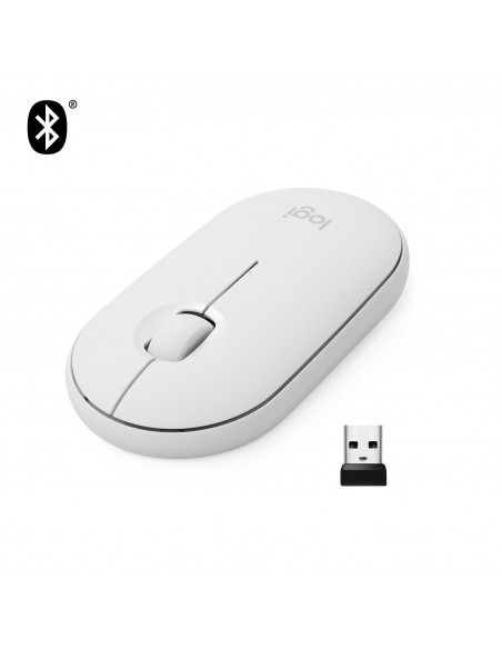 Logitech Pebble M350 ratón Ambidextro RF Wireless + Bluetooth Óptico 1000 DPI