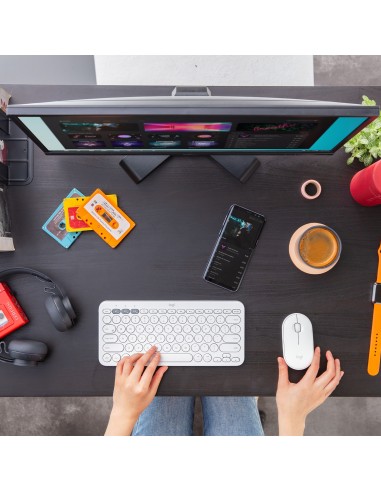 Logitech Pebble M350 ratón Ambidextro RF Wireless + Bluetooth Óptico 1000 DPI