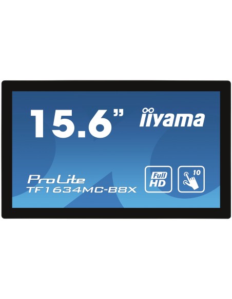 iiyama ProLite TF1634MC-B8X pantalla para PC 39,6 cm (15.6") 1920 x 1080 Pixeles Full HD LED Pantalla táctil Multi-usuario Negro