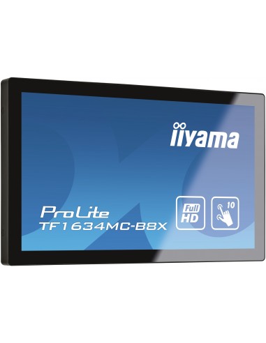 iiyama ProLite TF1634MC-B8X pantalla para PC 39,6 cm (15.6") 1920 x 1080 Pixeles Full HD LED Pantalla táctil Multi-usuario Negro