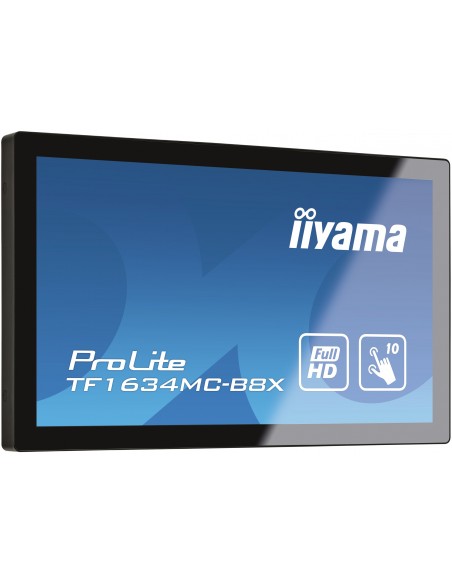 iiyama ProLite TF1634MC-B8X pantalla para PC 39,6 cm (15.6") 1920 x 1080 Pixeles Full HD LED Pantalla táctil Multi-usuario Negro