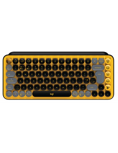Logitech POP Keys Wireless Mechanical Keyboard With Emoji Keys teclado RF Wireless + Bluetooth AZERTY Francés Negro, Gris,