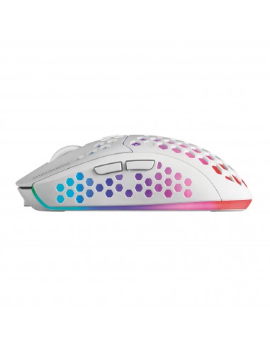 Mars Gaming MMW3W, Ratón Gaming Inalámbrico, RGB Flow, Ultraligero 79g, 3200DPI, Blanco