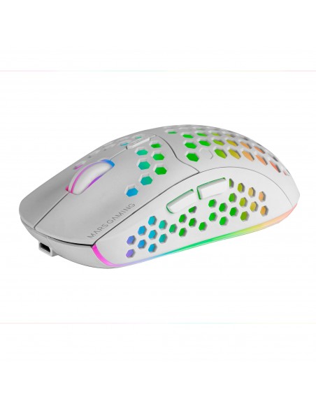 Mars Gaming MMW3W, Ratón Gaming Inalámbrico, RGB Flow, Ultraligero 79g, 3200DPI, Blanco Mars Gaming MMW3W, Ratón Gaming Inalámbrico, RGB Flow, Ultraligero 79g, 3200DPI, Blanco