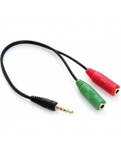 3GO CA107 cable de audio 0,15 m 3,5mm 2 x 3.5mm Negro