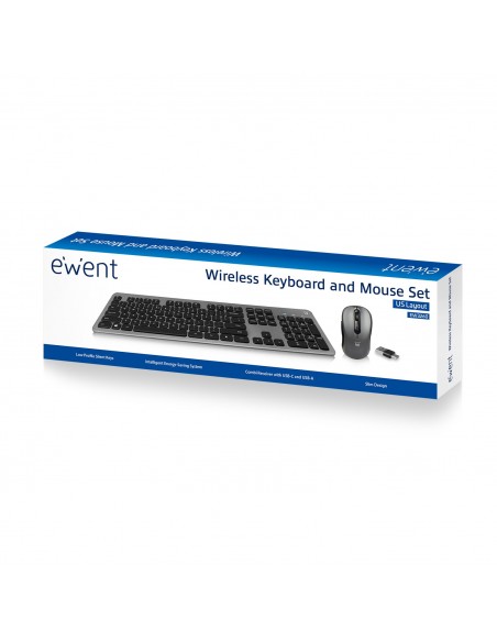 Ewent EW3272 teclado Ratón incluido RF inalámbrico QWERTY Español Negro
