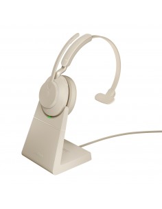 Jabra Evolve2 65, UC Mono Auriculares Inalámbrico Diadema Oficina Centro de llamadas USB tipo A Bluetooth Beige