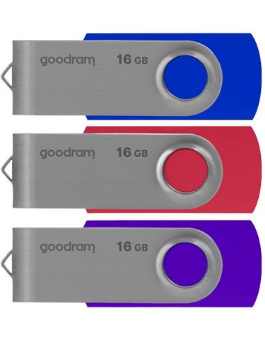 Goodram UTS2-3P unidad flash USB 16 GB USB tipo A 2.0 Azul, Rosa, Púrpura