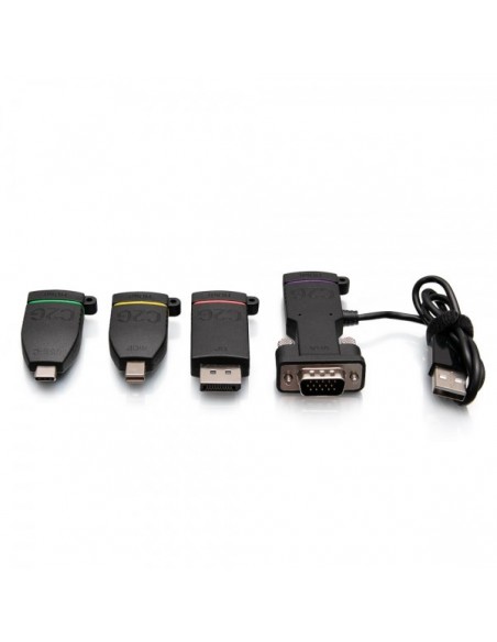 C2G Anillo universal de adaptadores 4K HDMI® con Mini DisplayPort™, DisplayPort, USB-C® y VGA codificados mediante colores