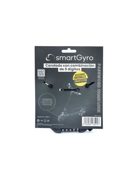 smartGyro SG27-348 candado para bicicleta Negro 1800 mm Cable antirrobo
