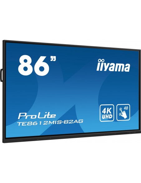 iiyama PROLITE Pizarra de caballete digital 2,18 m (86") LED Wifi 400 cd   m² 4K Ultra HD Negro Pantalla táctil Procesador