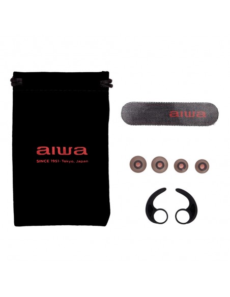 Aiwa ESTBT-400BK auricular y casco Auriculares Inalámbrico Dentro de oído, Banda para cuello Llamadas Música Bluetooth Negro