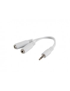 Lanberg AD-0024-W cable de audio 0,1 m 3,5mm 2 x 3.5mm Blanco