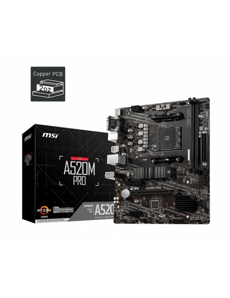 MSI A520M PRO placa base AMD A520 Zócalo AM4 micro ATX