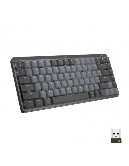 Logitech MX Mini Mechanical teclado RF Wireless + Bluetooth QWERTZ Suizo Grafito, Gris