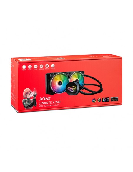 ADATA LEVANTE X 240 Procesador Sistema de refrigeración líquida todo en uno 12 cm Negro