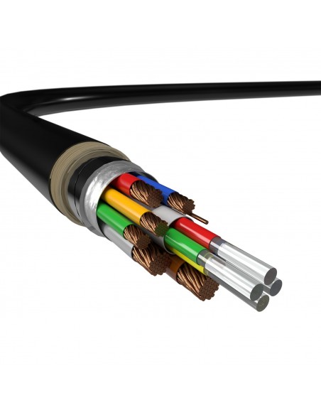 AISENS Cable HDMI V2.1 AOC con Armadura Ultra Alta Velocidad   Hec 8K@60Hz 4K@120Hz 4 4 4 48Gbps, A M-A M, Negro, 100M