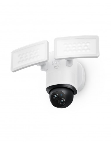 Eufy Security Floodlight Camera E340 con cable, giro de 360° e inclinación, grabación ininterrumpida, Wi-Fi de doble banda,