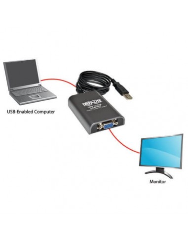 Tripp Lite U244-001-VGA-R Adaptador para Dos Monitores USB 2.0 a VGA, 128 MB SDRAM, 1920 x 1080 (1080p) @ 60 Hz