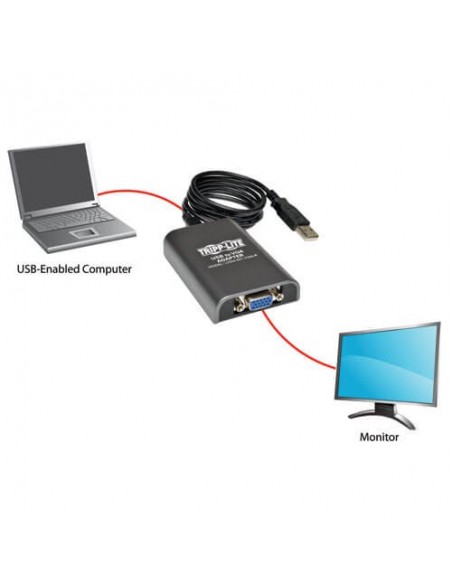 Tripp Lite U244-001-VGA-R Adaptador para Dos Monitores USB 2.0 a VGA, 128 MB SDRAM, 1920 x 1080 (1080p) @ 60 Hz