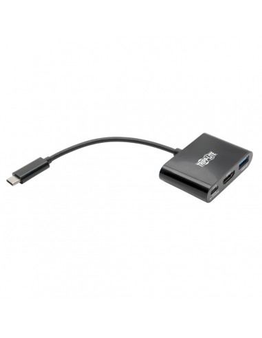 Tripp Lite U444-06N-H4UB-C Adaptador USB-C a HDMI 4K con Puerto USB-A y Carga PD, HDCP, Negro