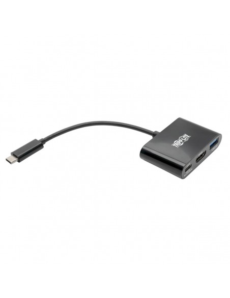 Tripp Lite U444-06N-H4UB-C Adaptador USB-C a HDMI 4K con Puerto USB-A y Carga PD, HDCP, Negro