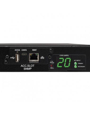 Tripp Lite PDUMH20HVATNET PDU Monofásico Controlable con Switch de Transferencia Automática 3.8kW, 2 Entradas C20 de 200-240V,