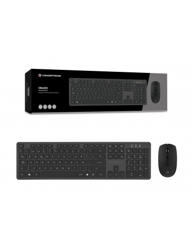 Conceptronic ORAZIO01ES teclado Ratón incluido RF inalámbrico QWERTY Español Negro