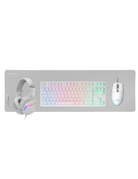 Mars Gaming MCP-RGB3 teclado Ratón incluido USB QWERTY Español Blanco