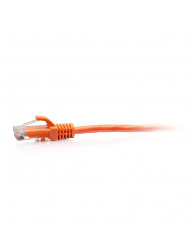 C2G Cable de conexión Ethernet delgado sin apantallar (UTP) con protección antienganche Cat6a de 1,5 m - Naranja