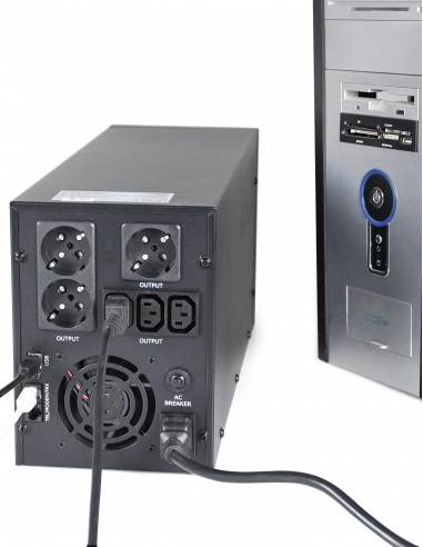 Gembird EG-UPS-036 sistema de alimentación ininterrumpida (UPS) Línea interactiva 3 kVA 1800 W 6 salidas AC
