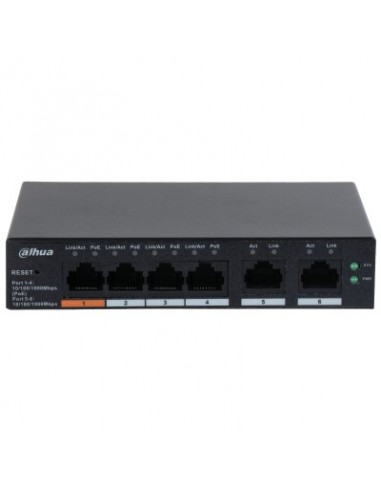 Dahua Technology DH-CS4006-4GT-60 switch Gestionado L2 Gigabit Ethernet (10 100 1000) Energía sobre Ethernet (PoE) Negro