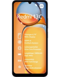 Xiaomi Redmi 13C 17,1 cm (6.74") SIM doble 4G USB Tipo C 8 GB 256 GB 5000 mAh Negro