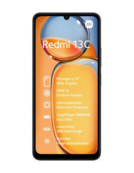 Xiaomi Redmi 13C 17,1 cm (6.74") SIM doble 4G USB Tipo C 8 GB 256 GB 5000 mAh Negro