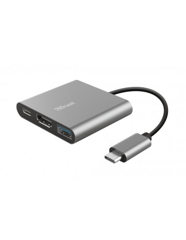 Trust Dalyx USB 3.2 Gen 1 (3.1 Gen 1) Type-C Aluminio, Negro