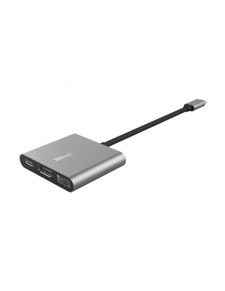 Trust Dalyx USB 3.2 Gen 1 (3.1 Gen 1) Type-C Aluminio, Negro