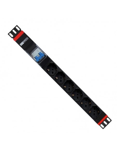 WP WPN-PDU-G02-06 unidad de distribución de energía (PDU) 6 salidas AC 1U Negro, Rojo