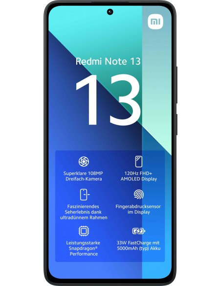 Xiaomi Redmi Note 13 16,9 cm (6.67") SIM doble Android 13 4G USB Tipo C 8 GB 256 GB 5000 mAh Negro