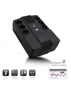 Ewent EW3945 sistema de alimentación ininterrumpida (UPS) Línea interactiva 0,6 kVA 360 W 1 salidas AC 2