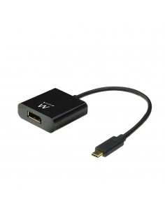 Ewent EW9825 adaptador de cable de vídeo 0,15 m USB Tipo C DisplayPort Negro
