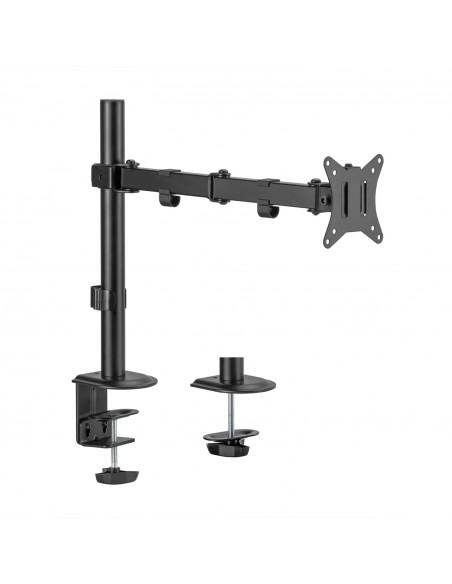 AISENS Soporte de Mesa ECO Giratorio e Inclinable para Monitor TV 9Kg (3 Pivotes, 1 Brazo) de 17-32, Negro